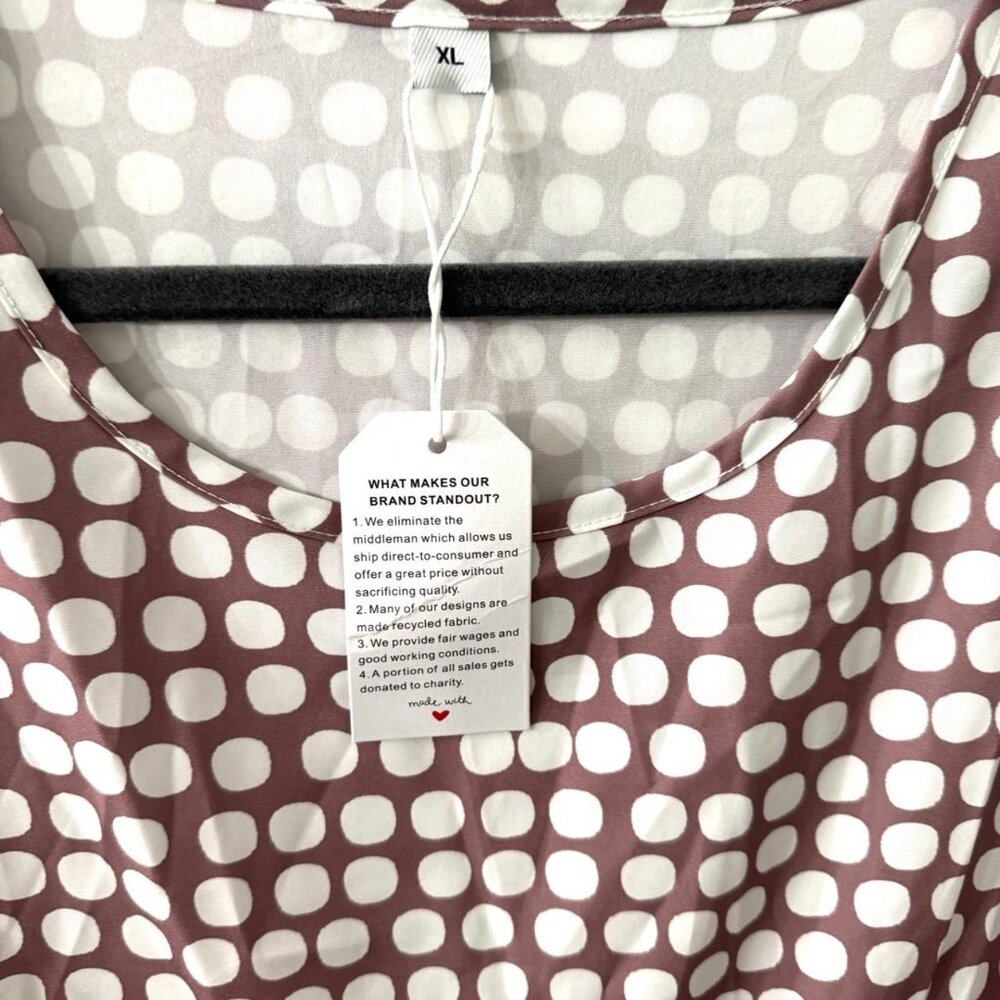 Brown and white polka dot maxi dress